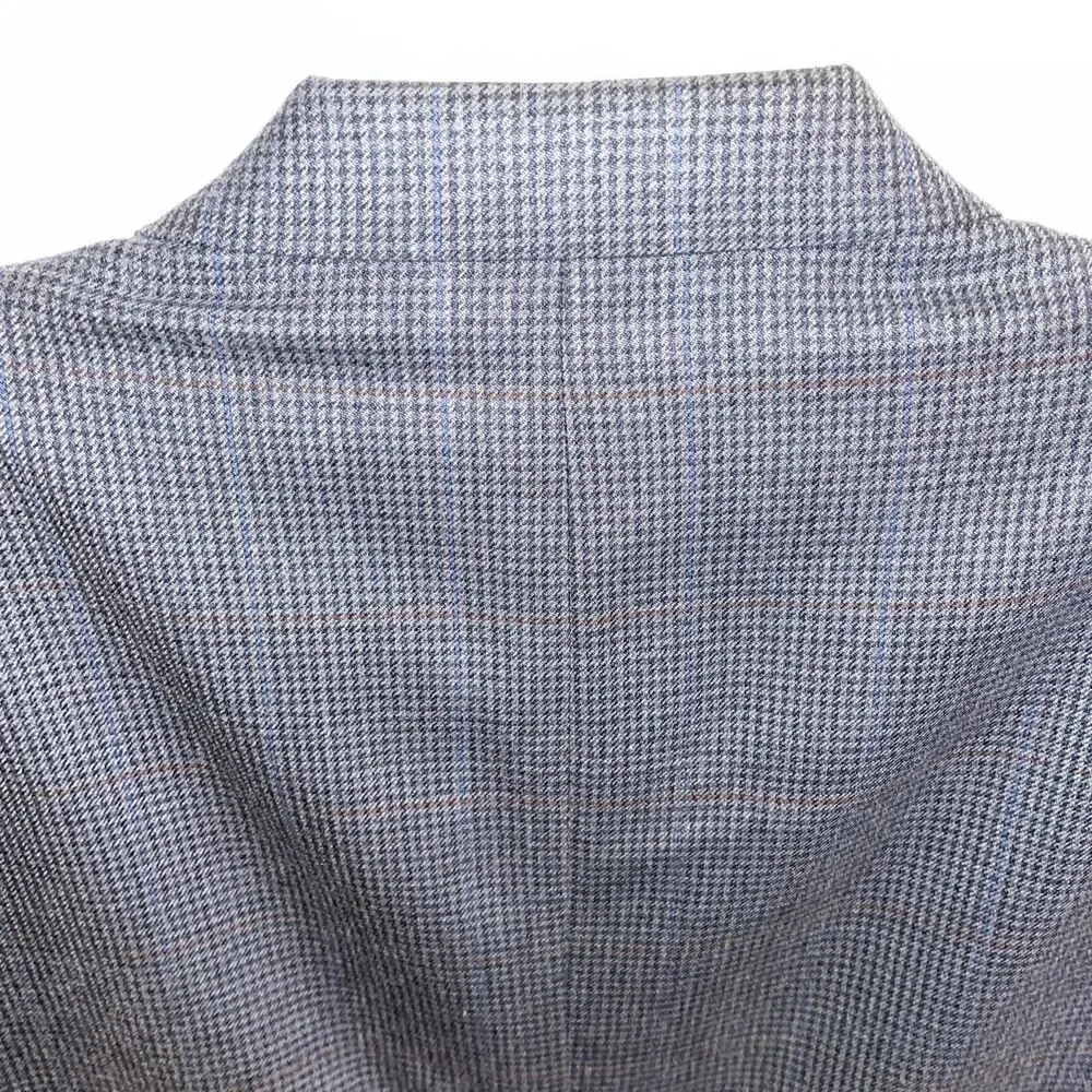 Brooks Brothers 346 Men’s Dress Blazer Size 44L Gray Houndstooth Silk Blend